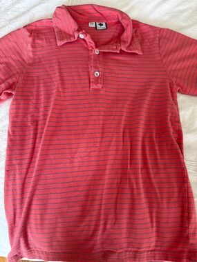 Kids  Red Striped Polo Shirt